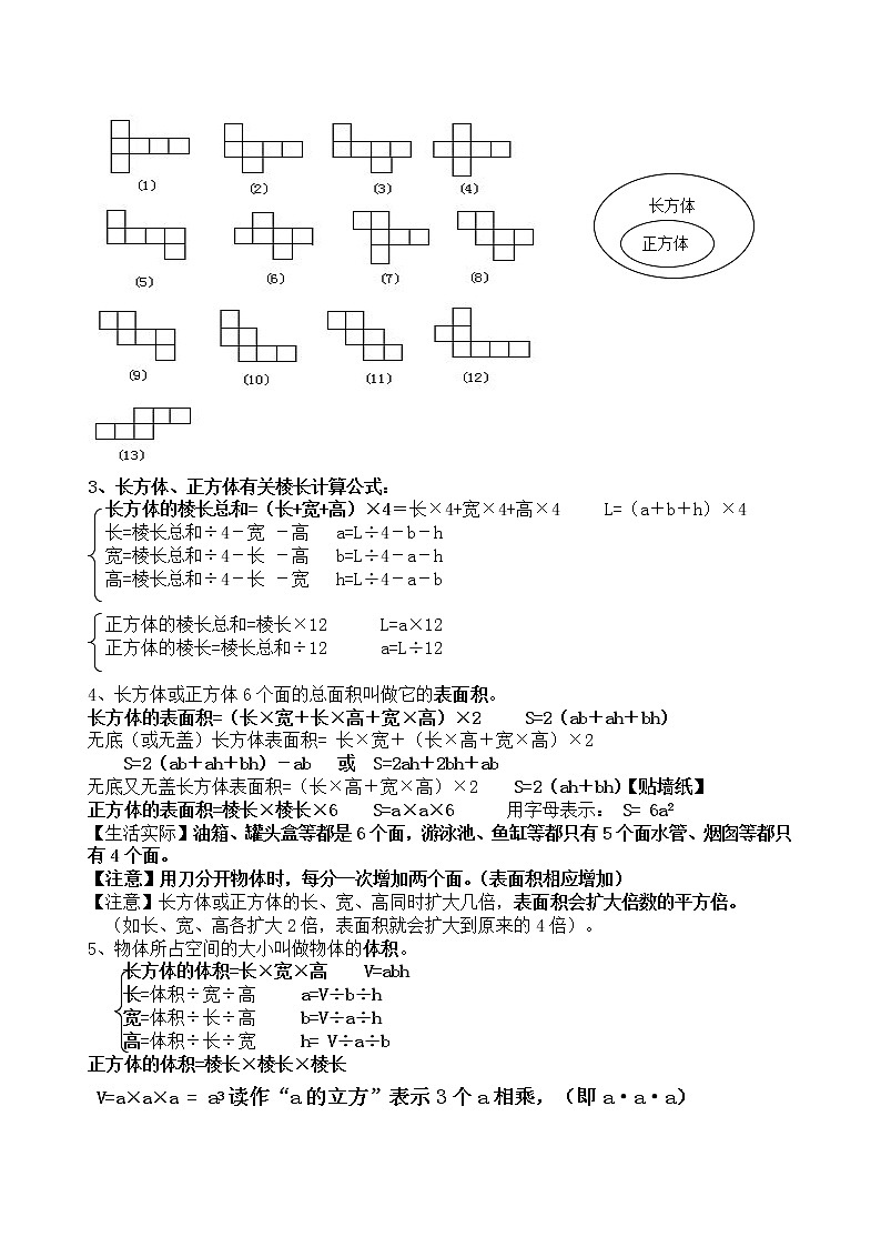 人教版数学五年级下册知识点归纳总结A03