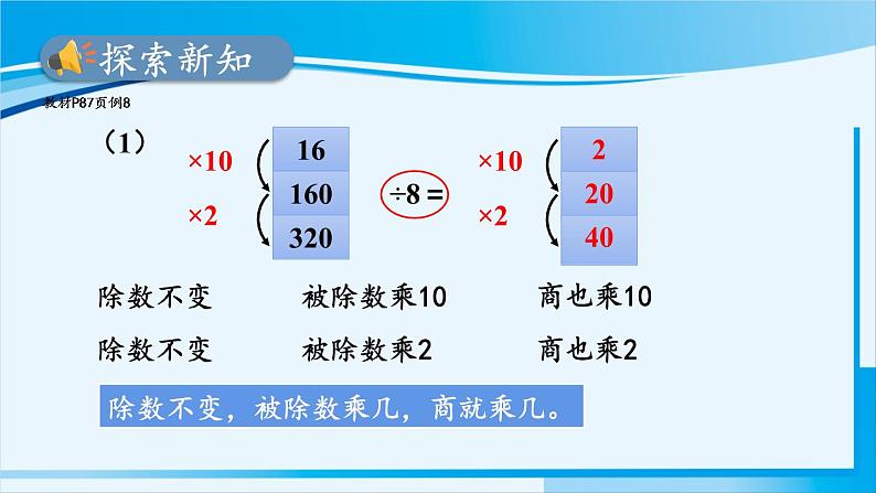 人教版四年级数学上册 6除数是两位数的除法 2笔算除法 第6课时 商的变化规律 课件03