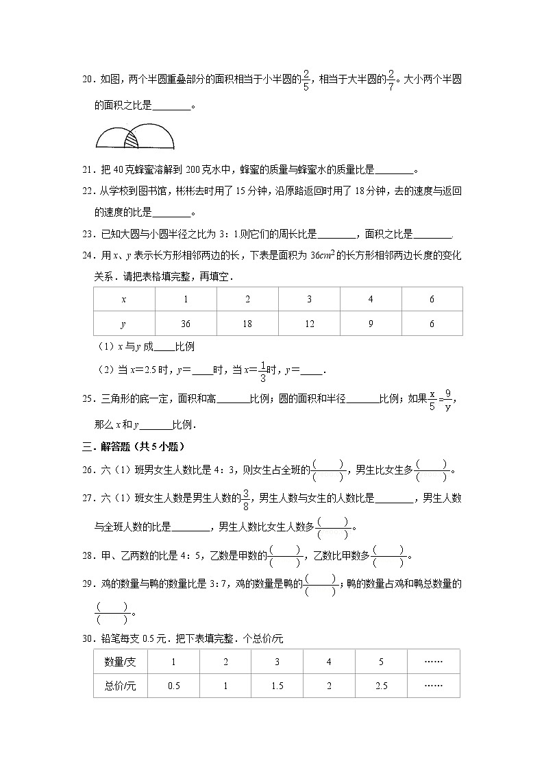 六年级下学期数学单元试题--《四 正比例与反比例》最热同步卷 北师大版 含答案第3页