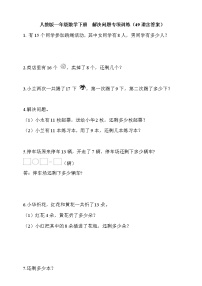 人教版一年级数学下册  解决问题专项训练