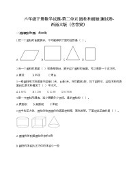 小学数学西师大版六年级下册第二单元 圆柱和圆锥综合与测试同步达标检测题