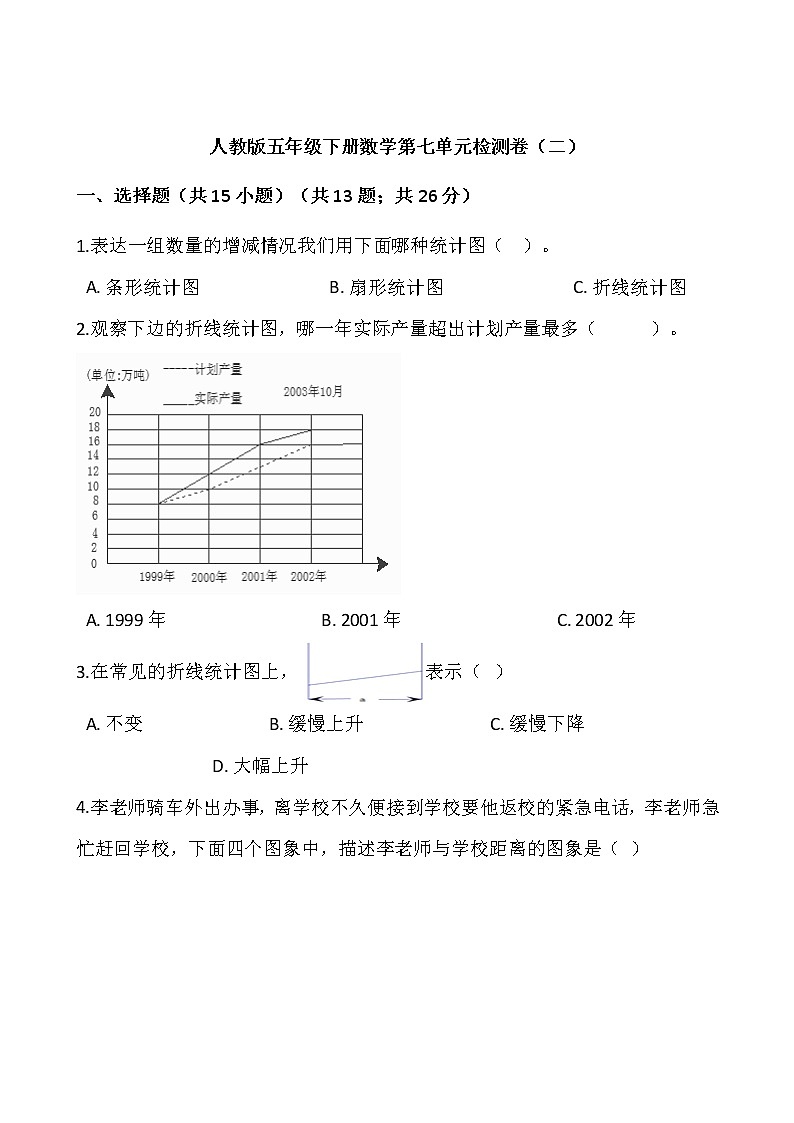 人教版五年级下册数学第七单元检测卷（二）word 版，含答案01