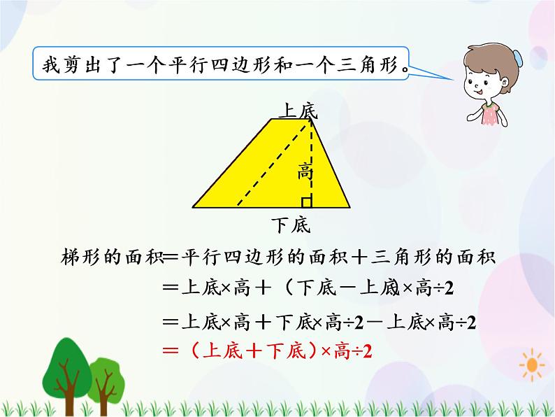 人教版数学五年级上册  第6单元 多边形的面积 第3课时  梯形的面积 精品课件07