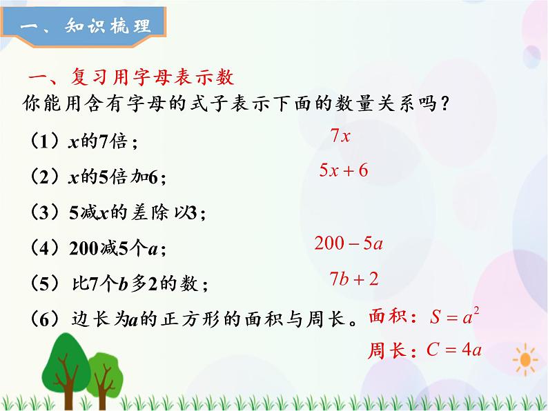 人教版数学五年级上册  第8单元 总复习 第3课时 简易方程 精品课件02