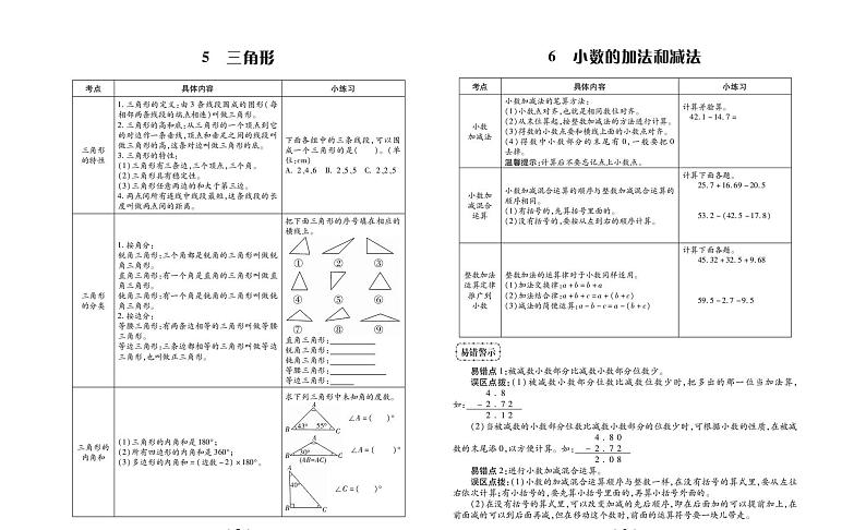 人教版 4年级数学下册试卷：考点梳理+周考+单元考+月考+期中+期末+答案PDF第3页