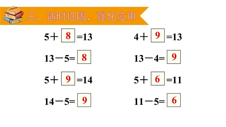 人教版 / 一年级下册第2章 十几减5、4、3、2 课件08