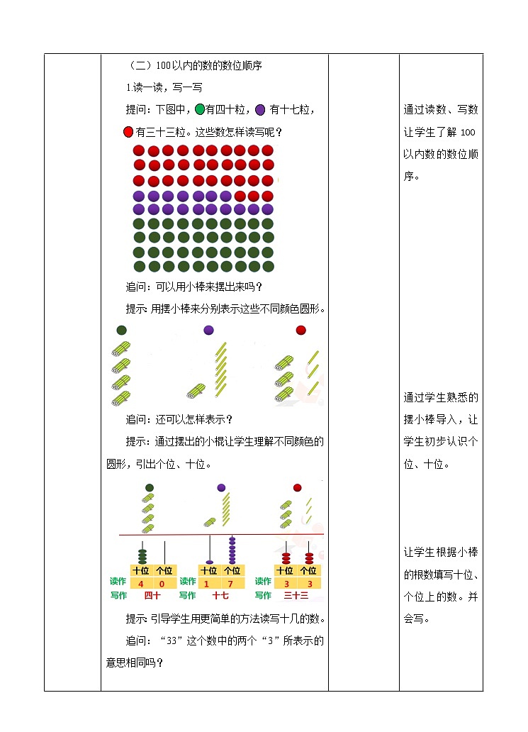 人教版小学数学一年级下册第四单元 数数 数的组成 第二课时 例2例3教案第3页