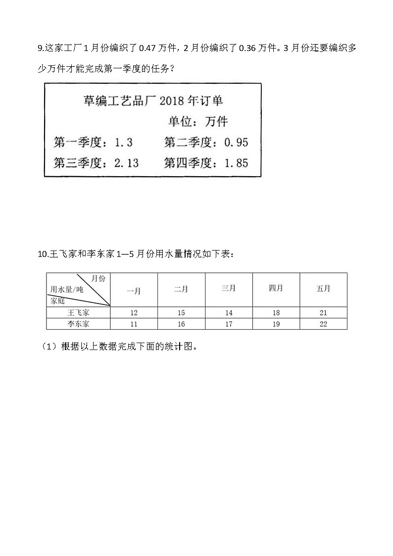 人教版四年级下册数学期末解决问题专项训练1303