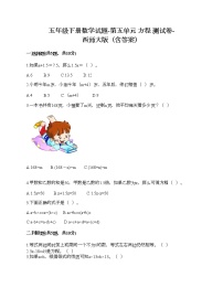 西师大版五年级下册第五单元 方程综合与测试精品课时训练