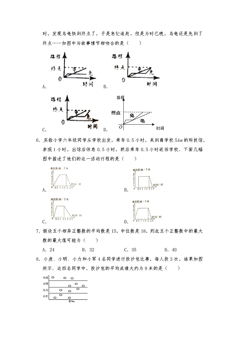 六年级数学下册试题 一课一练《总复习--统计与概率》习题1-北师大版（含答案）第2页