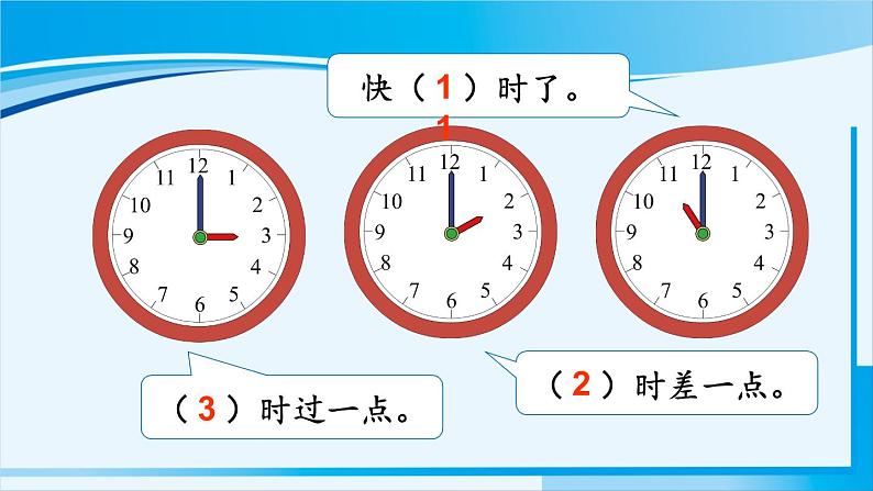 人教版一年级数学上册 9总复习  第3课时 认识钟表 课件06