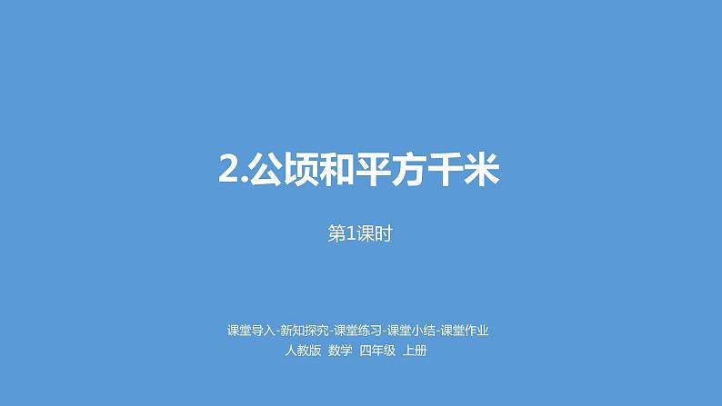 人教版小学数学四年级上册 第二单元《公顷和平方千米》课时1课件PPT01