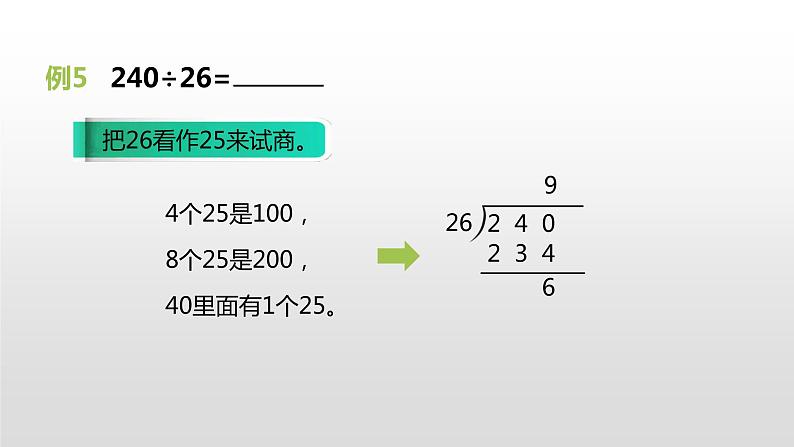 人教版小学数学四年级上册 六单元《除数不接近整十数的试商方法 第五课时》课件PPT07