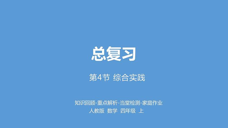 人教版小学数学四年级上册 第九单元 总复习 综合与实践课件PPT01