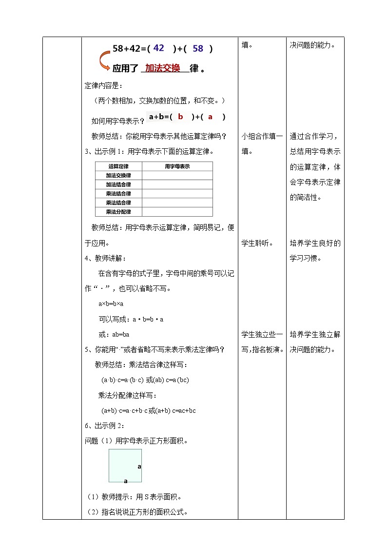 人教版五上第五单元第一课时《用字母表示数（1）》（课件ppt+教案+导学单）02