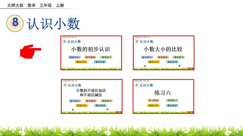 北师大版三年级数学上册第八单元《认识小数》课件第1页