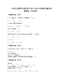 一年级上册数学试题-第九单元 20以内的减法 测试卷-冀教版（含答案）