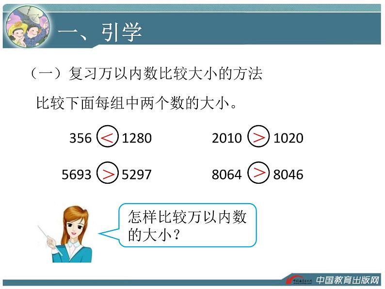 人教版四年级数学  亿以内的数大小比较和改写  教学课件第2页