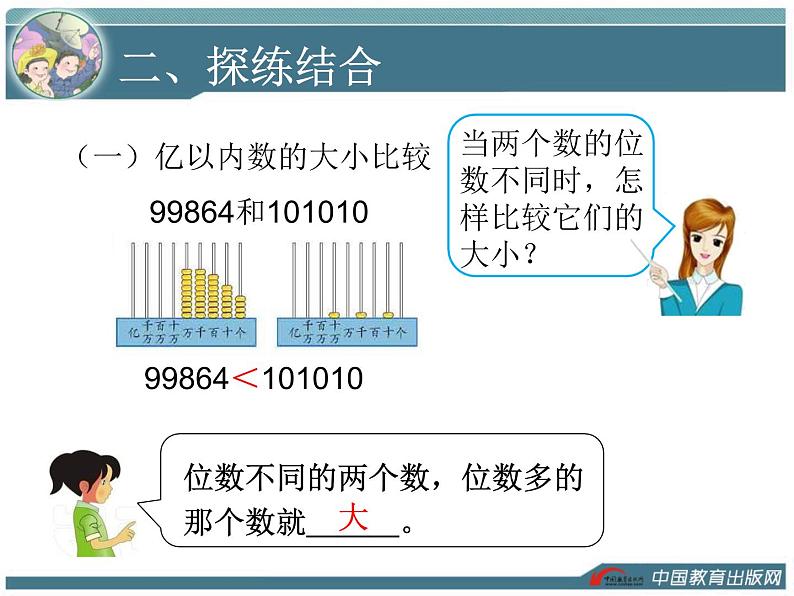 人教版四年级数学  亿以内的数大小比较和改写  教学课件第6页