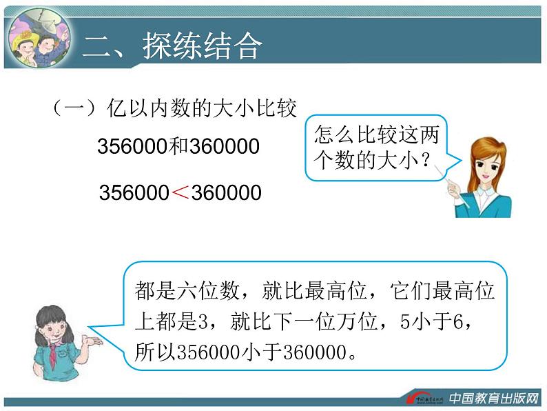 人教版四年级数学  亿以内的数大小比较和改写  教学课件第7页