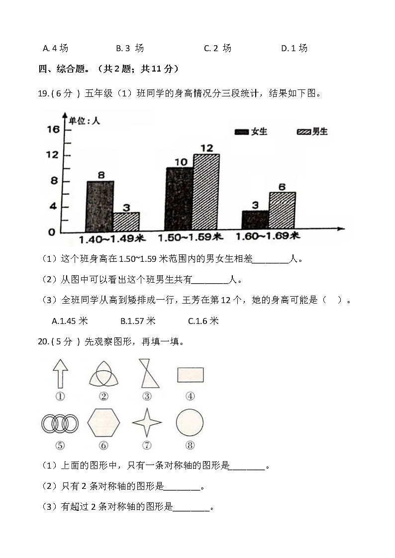 人教版四年级数学下册期末冲刺卷（一）（含答案）03