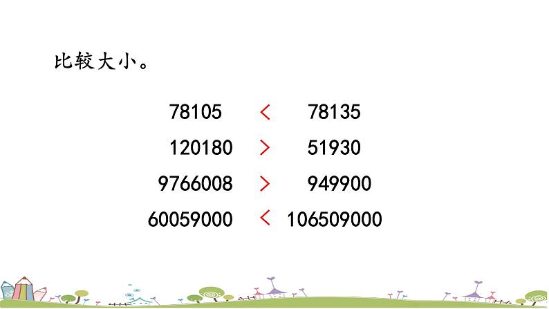 西师大版数学四年级上册  1.6 《用万或亿作单位表示数及应用》PPT课件+课时练03