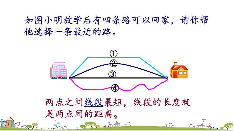 西师大版数学四年级上册  3.1 《认识线段、直线和射线》PPT课件+课时练03