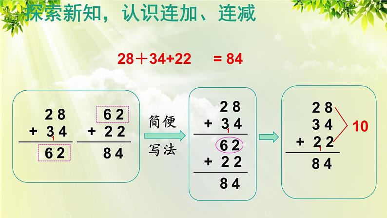 人教版二年级数学上册 2 100以内的加法和减法（二）3连加连减和混合运算 第1课时 连加 连减课件05