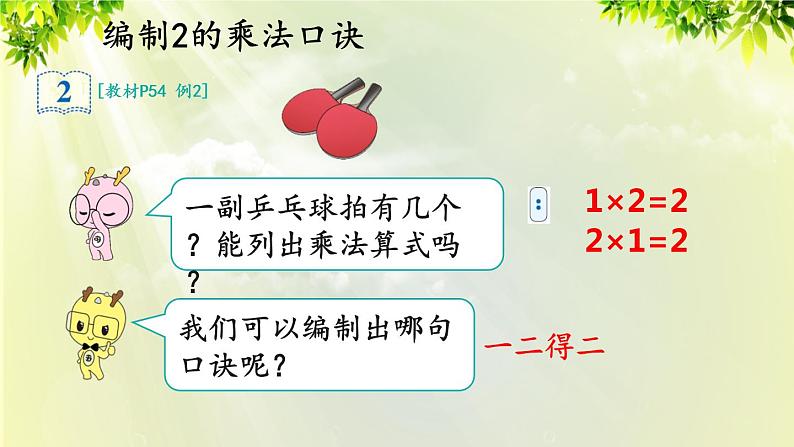 人教版二年级数学上册 4 表内乘法（一） 2 2-6的乘法口诀 第2课时 2、3的乘法口诀课件05