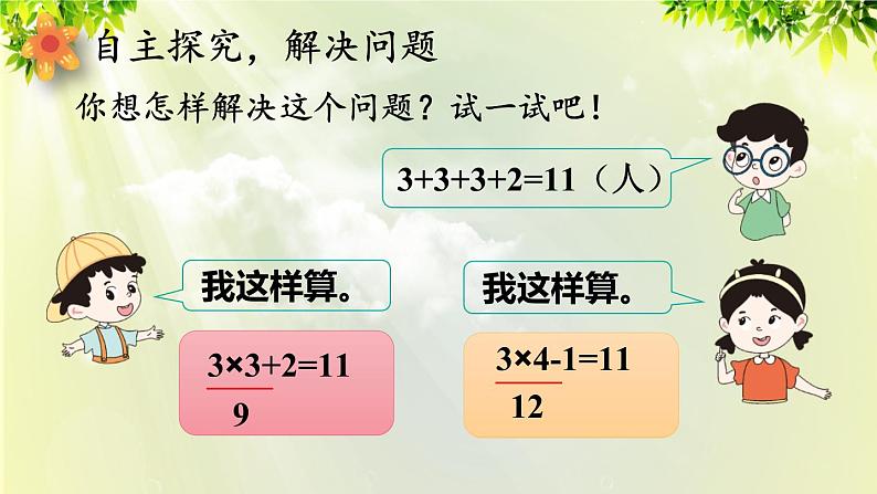 人教版二年级数学上册 4 表内乘法（一） 2 2-6的乘法口诀 第4课时 乘加 乘减课件03