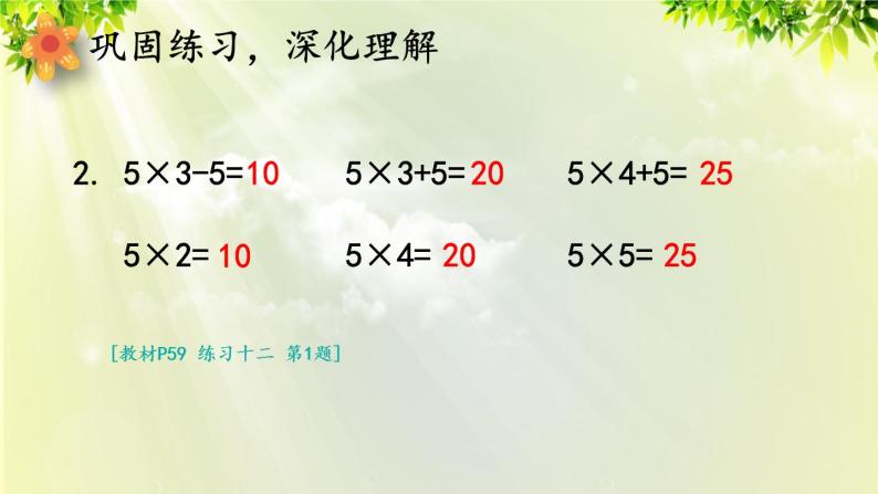 人教版二年级数学上册 4 表内乘法（一） 2 2-6的乘法口诀 第4课时 乘加 乘减课件06
