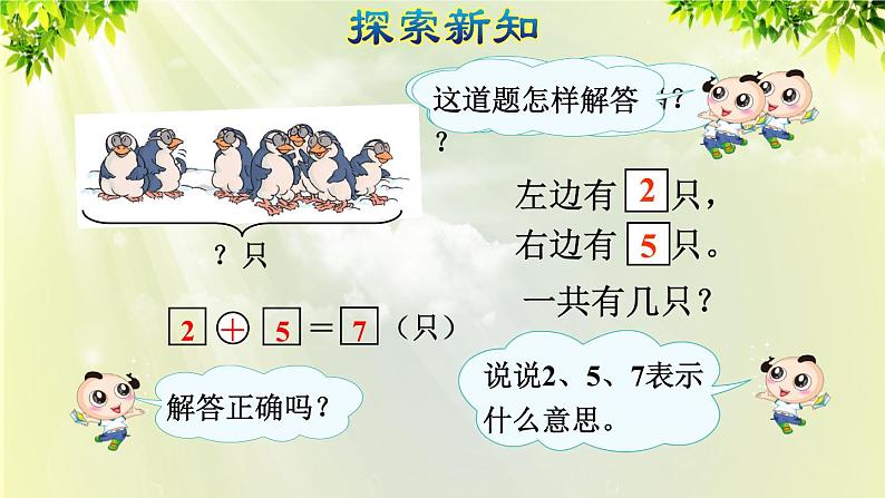 人教版一年级数学上册  5   6~10的认识和加减法  第4课时 用加法解决问题 课件第4页