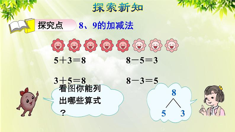 人教版一年级数学上册  5   6~10的认识和加减法  第7课时  8和9的加减法 课件第3页