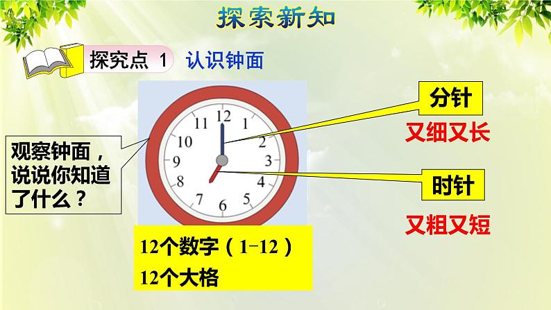 人教版一年级数学上册  7 认识钟表  课件第3页