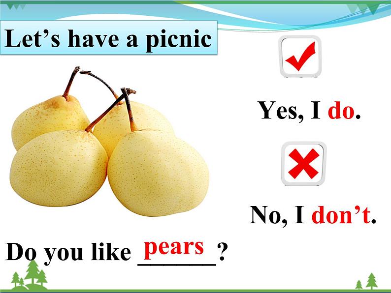 Unit 5 Do you like pears PA Let 's talk 课件第8页