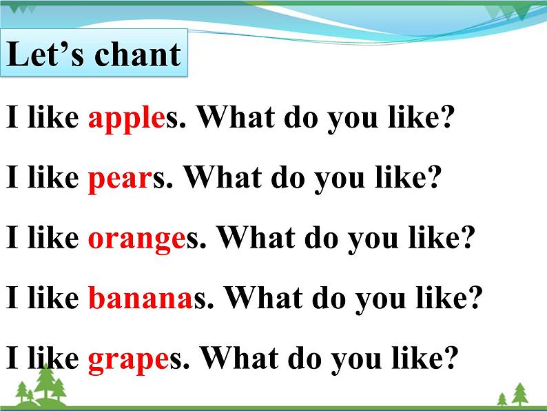 Unit 5 Do you like pears PB Let 's talk 课件第6页