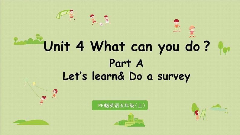 人教版五年级英语上册 Unit4 Part A 第2课时Let's learn&Do a survey 课件01