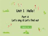 人教版三年级英语上册 Unit 1 Part A 第3课时Let's sing&Let's find out 课件