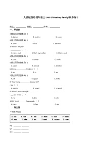 小学英语人教版 (PEP)四年级上册Unit 6 Meet my family!综合与测试练习