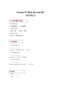 小学科普版Lesson 11 How do you do?练习