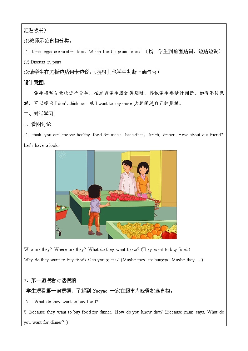 一年级上册英语Unit3 Food lesson 2教案-人教新起点版03