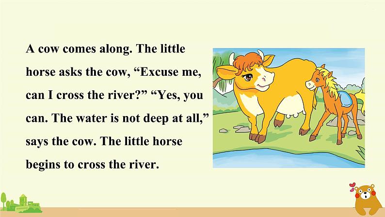 冀教英语五年级上册 Reading for fun  A Little Horse Crosses the River PPT课件+素材06