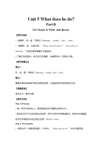 小学英语人教版 (PEP)六年级上册Unit 5 What does he do? Part B第二课时教案设计