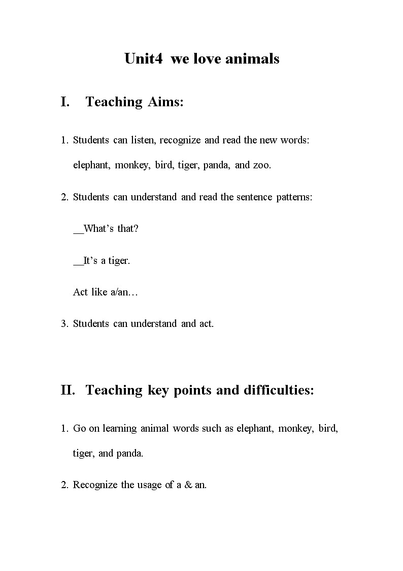 人教PEP版三年级英语上册《Unit4》教案公开课教学设计 (8)第1页