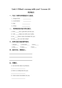 小学英语人教精通版五年级下册Lesson 24 Revision练习