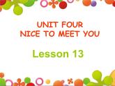 Unit 4 Nice to meet you Lesson13 课件+教案+素材+练习  37张