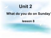Unit 2 What do you do on Sunday Lesson 8 课件+教案+练习（含答案）