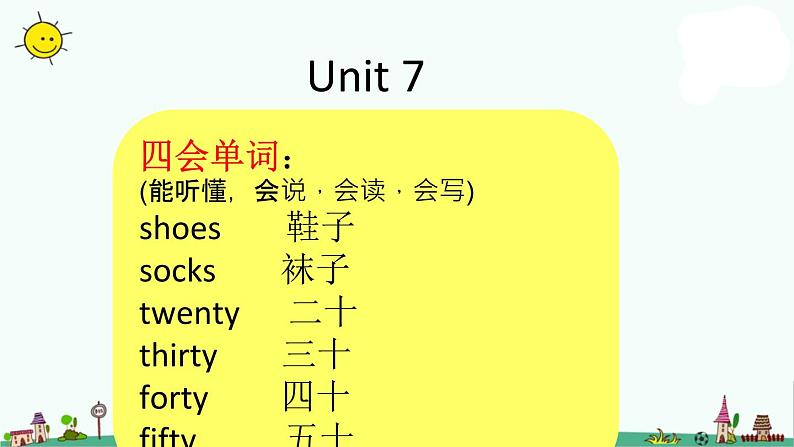 译林版四年级上册英语4A unit7 单元复习课件第2页