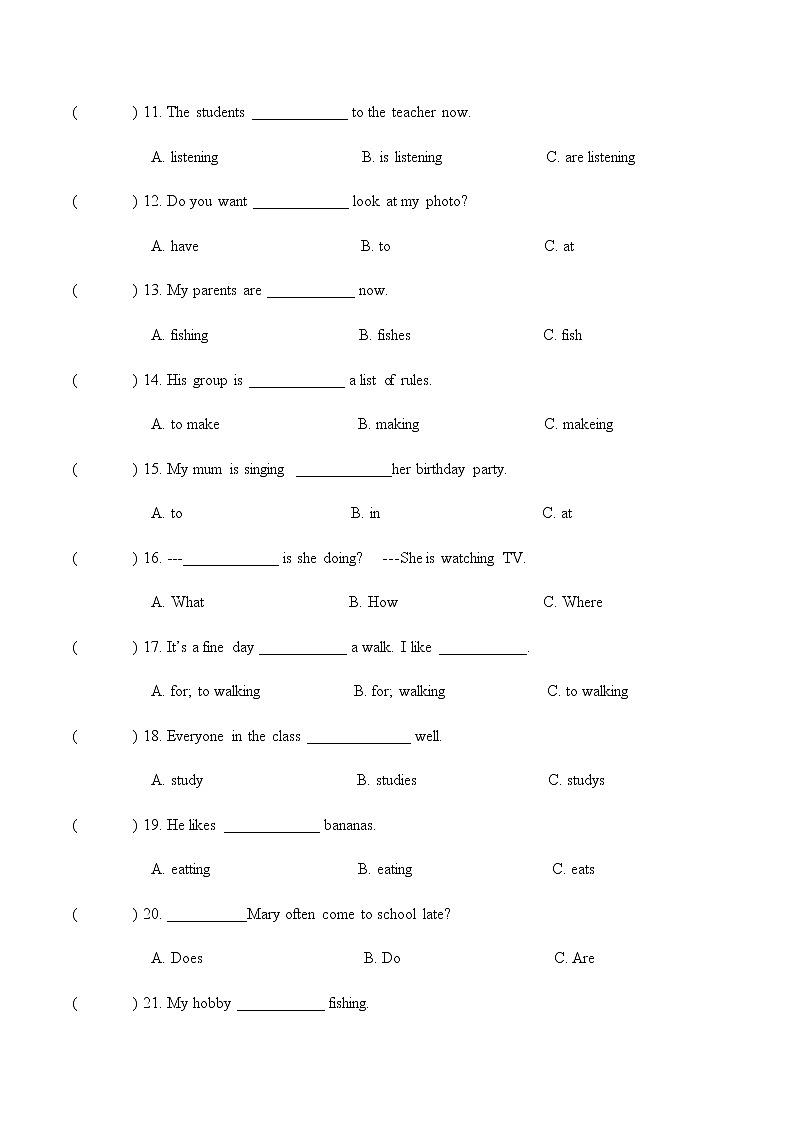 六年级上册英语试题-unit 2  what's your hobby _ 人教精通版（无答案）02