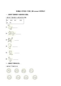 小学英语科普版三年级上册Lesson 2 Are you Mr Dog?巩固练习